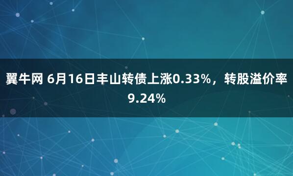 翼牛网 6月16日丰山转债上涨0.33%，转股溢价率9.24%